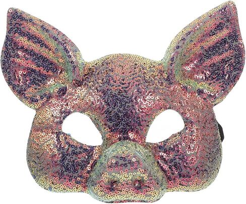 PRETYZOOM Sequin Pig Mask, 1.02 oz Lightweight & Breathable Masquerade Party Mask for Photobooth Props, Cosplay Events & Themed Parties in Kuwait