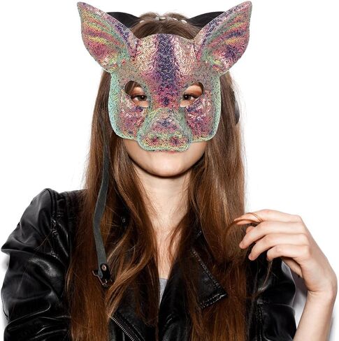 PRETYZOOM Sequin Pig Mask, 1.02 oz Lightweight & Breathable Masquerade Party Mask for Photobooth Props, Cosplay Events & Themed Parties in Kuwait