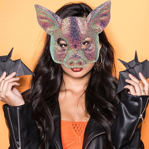 PRETYZOOM Sequin Pig Mask, 1.02 oz Lightweight & Breathable Masquerade Party Mask for Photobooth Props, Cosplay Events & Themed Parties in Kuwait