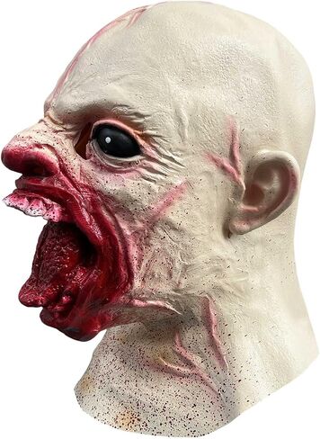 Scary Wounded Face Big Mouth Mask, Horror Zombie Monster Head Masks for Halloween Cosplay Decor Party Props in Saudi Arabia