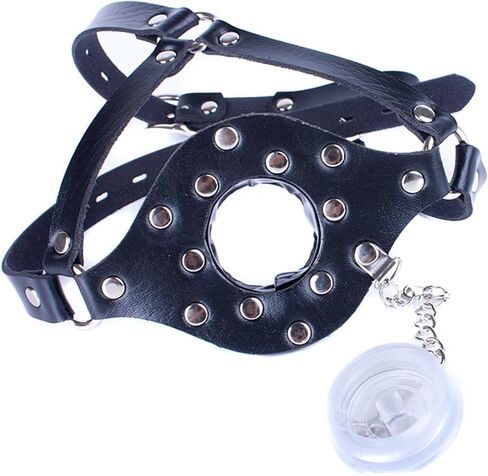 Black Leather Mask Y-shape Design Head Harness - Adjustable Headgear for Cosplay Trendy Gothic Outfit Accessory, Perfect for Halloween Parties or Role Play Events in Kuwait