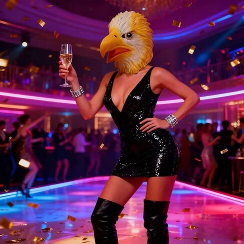 Eagle Mask for Adults，Animal Latex Mask Halloween Carnival Costume party fancy dress - White Yellow in Kuwait