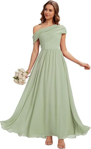 Ever-Pretty Women's Asymmetrical Sleeveless Summer Bridesmaid Dresses Chiffon Floor Length A-Line Formal Dress 02706 in Kuwait