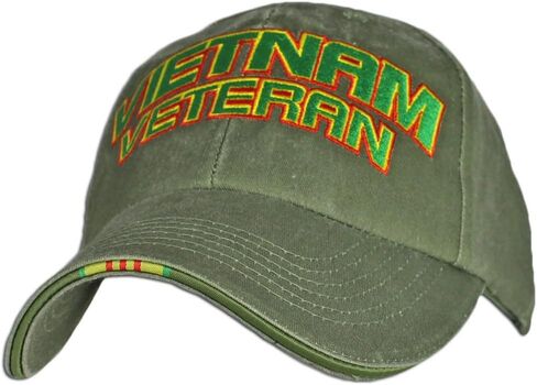 EAGLE CREST Vietnam Veteran Hat/Ribbon OD Green Baseball Cap 6565 in Kuwait