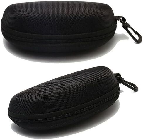 Portable Sunglasses Case, Black Oxford Fabric Protective Eyewear Storage Box with Carabiner Hook, Hard Shell Glasses Holder,2 per pack in Kuwait