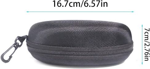 Portable Sunglasses Case, Black Oxford Fabric Protective Eyewear Storage Box with Carabiner Hook, Hard Shell Glasses Holder,2 per pack in Kuwait