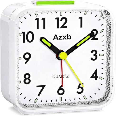 Analog Alarm Clock, Silent No Ticking Battery Operated Travel Alarm Clock with Night Light, Snooze, Loud Alarm, Luminous, Quiet Small Desk Clock for Bedrooms Deep Sleeper Adults Kids, Easy Set in Kuwait