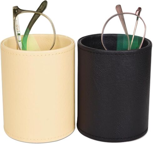 PU Leather Eyeglasses Stand for Desktop Glasses Holder Organizer Non-Slip Sunglasses Stand Nightstand for Home 2 Pack in Saudi Arabia