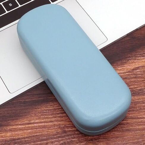 Glasses Case Hard Shell with Cleaning Cloth, PU Leather Protective Case for Sunglasses and Eyeglasses in Kuwait