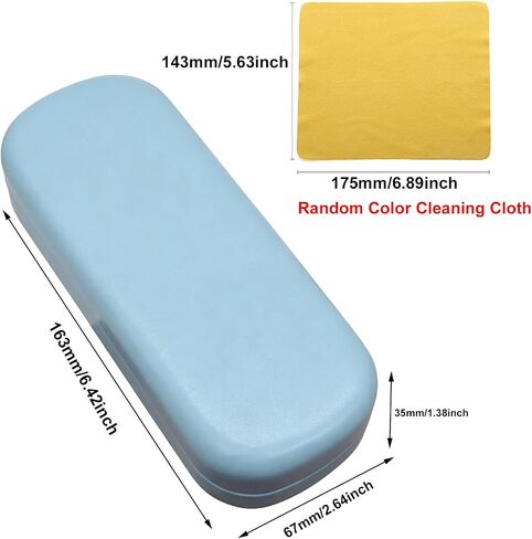 Glasses Case Hard Shell with Cleaning Cloth, PU Leather Protective Case for Sunglasses and Eyeglasses in Kuwait
