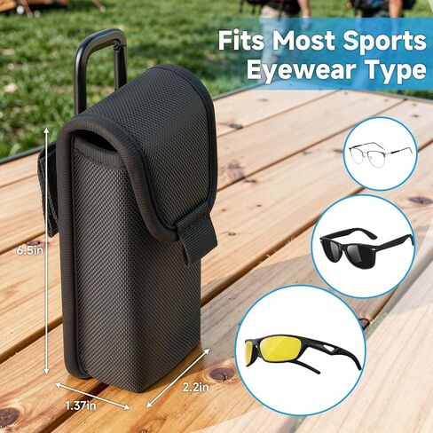 Xxerciz Tactical Molle Eyeglass Case, Soft Shell Sunglasses Storage Box Shockproof Portable Outdoor Carrying Organizer Eyeglass Pouch Bags with Carabiner in Kuwait