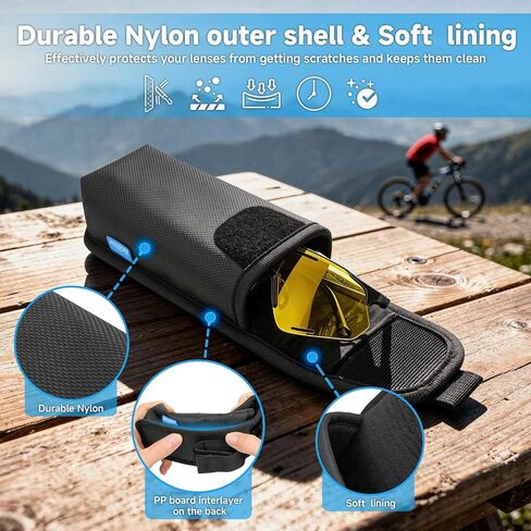 Xxerciz Tactical Molle Eyeglass Case, Soft Shell Sunglasses Storage Box Shockproof Portable Outdoor Carrying Organizer Eyeglass Pouch Bags with Carabiner in Kuwait