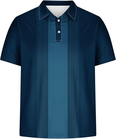 Mens Golf Shirts Short Sleeve Button Polo-Neck Tops Casual Workout Muscle Fitted Tee Shirt Summer Pullover Tees in Kuwait