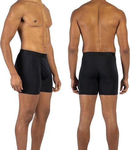 BN3TH Men's Classic Icon Boxer Briefs with 3-D Pouch - Breathable, Anti-Chafing, Ultra-soft, Sustainable, Premium Athletic Underwear, No-Roll Waistband, 3 pk, 6.5" inseam (Black, Large) in Kuwait