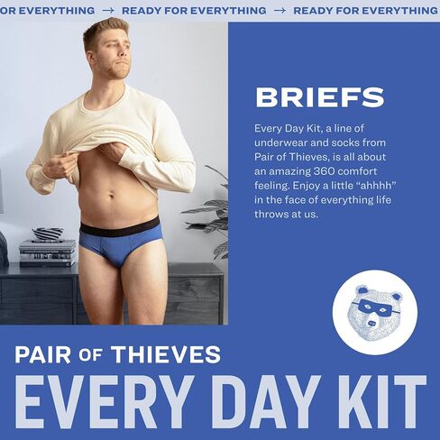 Pair of Thieves Men Every Day Kit Cotton Briefs | Underwear for Men | Soft, Tagless, Cotton Spandex Blend | Moisture Wicking in Kuwait
