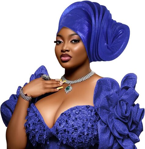 Fashion Spiral Turban Hat for Women African Lady Head Wraps Nigeria Party Headpiece Auto gele Headtie in Saudi Arabia