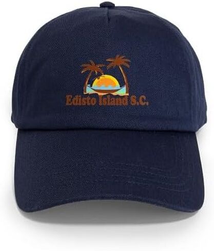 قبعة CafePress Edisto Island SC بتصميم أشجار الشمس والنخيل، قبعة بيسبول قابلة للتعديل in Kuwait