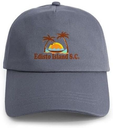 قبعة CafePress Edisto Island SC بتصميم أشجار الشمس والنخيل، قبعة بيسبول قابلة للتعديل in Kuwait