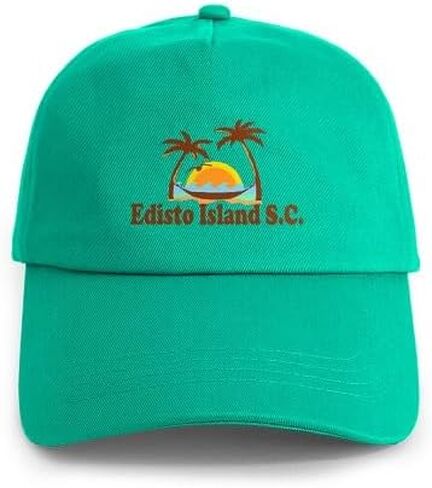 قبعة CafePress Edisto Island SC بتصميم أشجار الشمس والنخيل، قبعة بيسبول قابلة للتعديل in Kuwait