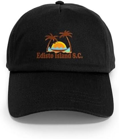 قبعة CafePress Edisto Island SC بتصميم أشجار الشمس والنخيل، قبعة بيسبول قابلة للتعديل in Kuwait
