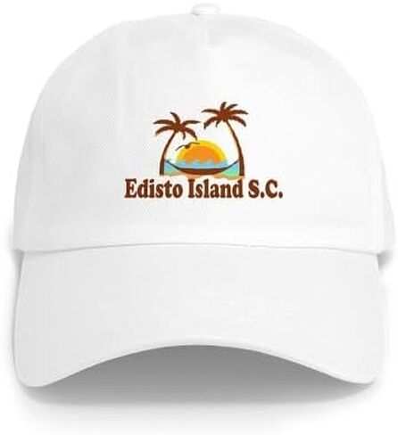 قبعة CafePress Edisto Island SC بتصميم أشجار الشمس والنخيل، قبعة بيسبول قابلة للتعديل in Kuwait