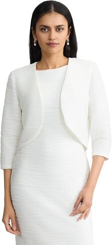Kasper Women's 3/4 Sleeve Open Front Knit Shrug in Kuwait