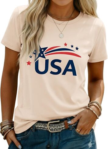Huukeay 4th of July Shirts for Women American Flag Patriotic 250th Anniversary Independence Day Tops USA Print Outfits in Kuwait