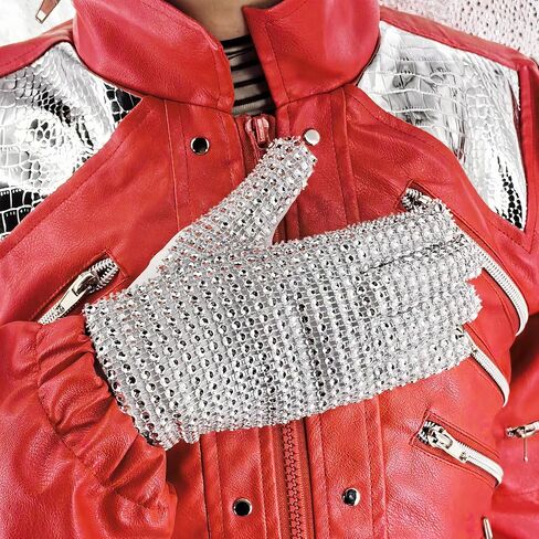The Kings Style Beat It Red Leather Jacket Golve Children Kids Michael Costumes for Perfromance Party Imitate Birthday in Kuwait