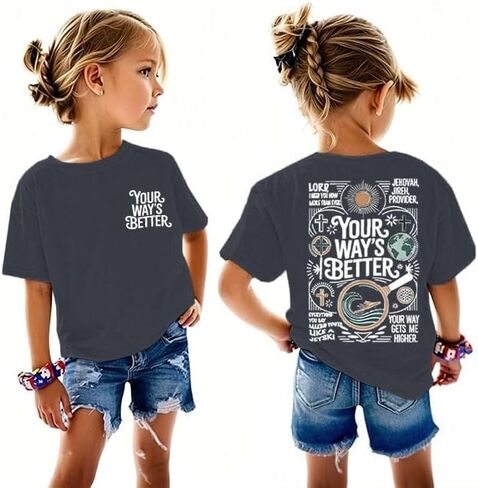 Christian Shirts for Girls Your Way's Better Bible Verse Religious T-Shirt Inspirational Faith Tee Tops in Kuwait