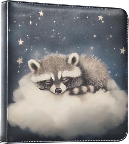 JIPONI Raccoon Starry Sky Large Photo Album, DIY Leather Cover Scrapbook Albums for 4x6 5x7 6x8 Pictures, Self Adhesive Memory Book for Wedding, Baby, Family in Saudi Arabia