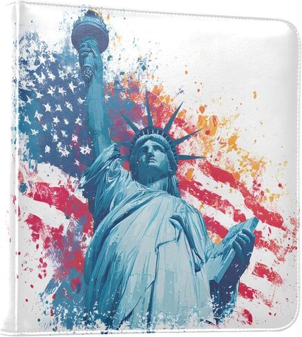 JIPONI Statue Of Liberty Watercolor Large Photo Album, DIY Leather Cover Scrapbook Albums for 4x6 5x7 6x8 Pictures, Self Adhesive Memory Book for Wedding, Baby, Family in Saudi Arabia