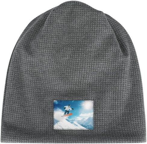 Cool Snowboarding Snowboarder Winter Beanie for Men Women Unisex Skull Cap Cuffed Fleece Lined Hat Thick Headwear in Kuwait