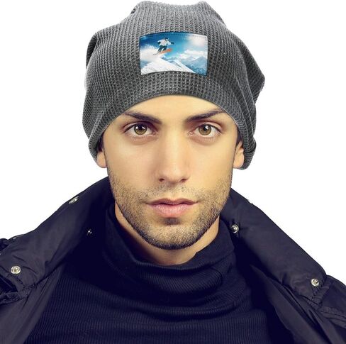Cool Snowboarding Snowboarder Winter Beanie for Men Women Unisex Skull Cap Cuffed Fleece Lined Hat Thick Headwear in Kuwait