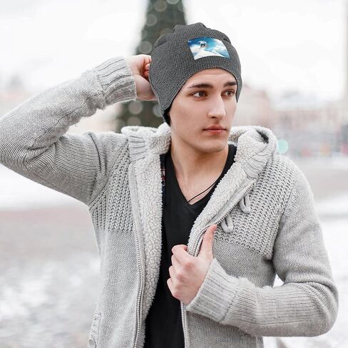 Cool Snowboarding Snowboarder Winter Beanie for Men Women Unisex Skull Cap Cuffed Fleece Lined Hat Thick Headwear in Kuwait