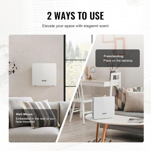 VEVOR Scent Air Machine for Home, 480ml Bluetooth Smart Essential Oil Diffuser with Cold Air Tech, Waterless Scent Diffuser Cover Up to 2500sq.ft for Business Office, Hotel, Spa, Large Room in Kuwait