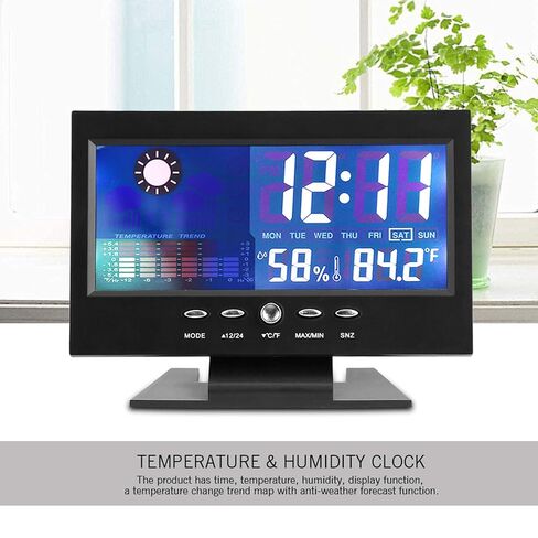 DAN&DRE Digital Temperature and Humidity Meter, Clock, Alarm, Comfort Level, Weather Forecasts, Calendar in Kuwait