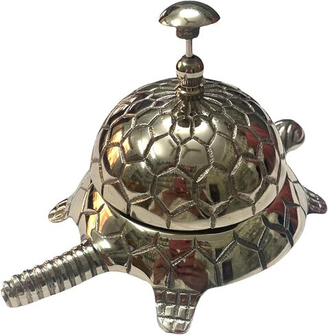 Handmade Brass Turtle Call Bell – Vintage Reception Desk Bell for Office & Home Decoration in Saudi Arabia