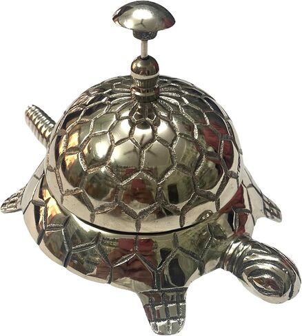 Handmade Brass Turtle Call Bell – Vintage Reception Desk Bell for Office & Home Decoration in Saudi Arabia