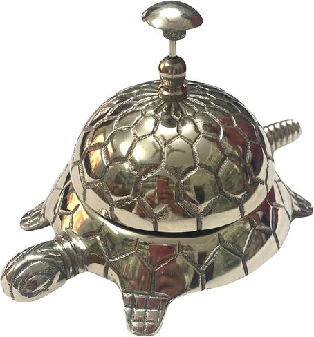 Handmade Brass Turtle Call Bell – Vintage Reception Desk Bell for Office & Home Decoration in Saudi Arabia