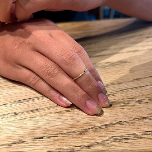 Handmade 14K Gold Filled Adjustable Hammered Ring for Women – Open Band Stackable Stacking Ring, Thin Textured Minimalist Statement Ring, Non Tarnish Dainty Boho Knuckle Thumb Midi Ring, One Size Fits Most, Mothers Day Gifts in Kuwait