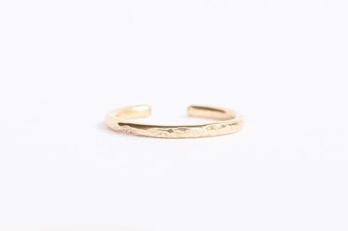 Handmade 14K Gold Filled Adjustable Hammered Ring for Women – Open Band Stackable Stacking Ring, Thin Textured Minimalist Statement Ring, Non Tarnish Dainty Boho Knuckle Thumb Midi Ring, One Size Fits Most, Mothers Day Gifts in Kuwait