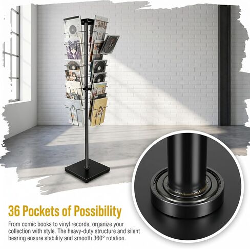 360°Rotating Magazine Rack Floor,Brochure Display Stand Magazine Displa Holder for Retail, Office & Trade Shows in Saudi Arabia