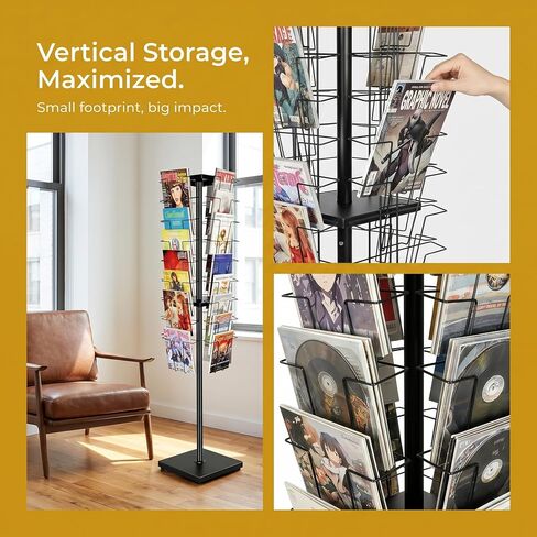 360°Rotating Magazine Rack Floor,Brochure Display Stand Magazine Displa Holder for Retail, Office & Trade Shows in Saudi Arabia