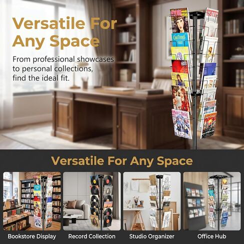 360°Rotating Magazine Rack Floor,Brochure Display Stand Magazine Displa Holder for Retail, Office & Trade Shows in Saudi Arabia