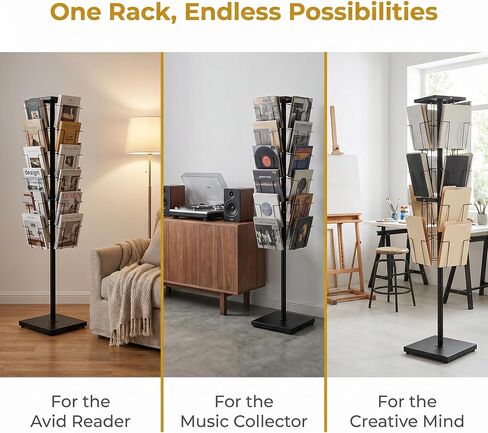 360°Rotating Magazine Rack Floor,Brochure Display Stand Magazine Displa Holder for Retail, Office & Trade Shows in Saudi Arabia
