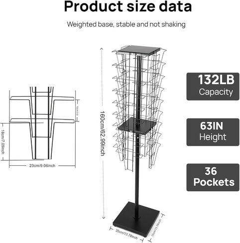 360°Rotating Magazine Rack Floor,Brochure Display Stand Magazine Displa Holder for Retail, Office & Trade Shows in Saudi Arabia
