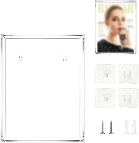 Clear Acrylic Magazine Frame Wall Mount, Display Case for Magazine Book, Collectible Magazine Book Storage Box, Display Showcase for Collectible Magazine or Comic Book, 11.2 x 8.6 x 0.75 Inch in Saudi Arabia