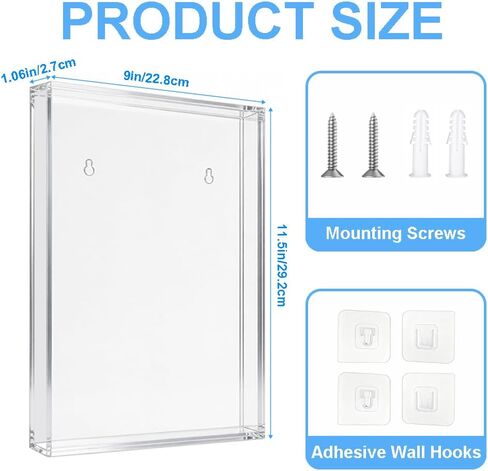 Clear Acrylic Magazine Frame Wall Mount, Display Case for Magazine Book, Collectible Magazine Book Storage Box, Display Showcase for Collectible Magazine or Comic Book, 11.2 x 8.6 x 0.75 Inch in Saudi Arabia