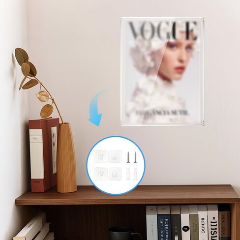 Clear Acrylic Magazine Frame Wall Mount, Display Case for Magazine Book, Collectible Magazine Book Storage Box, Display Showcase for Collectible Magazine or Comic Book, 11.2 x 8.6 x 0.75 Inch in Saudi Arabia