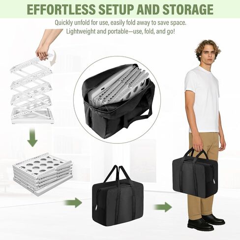 4-Pocket Foldable Magazine & Brochure Display Rack, Portable Literature Stand for Office, Trade Shows and Exhibitions, with Carrying Bag (White) in Saudi Arabia